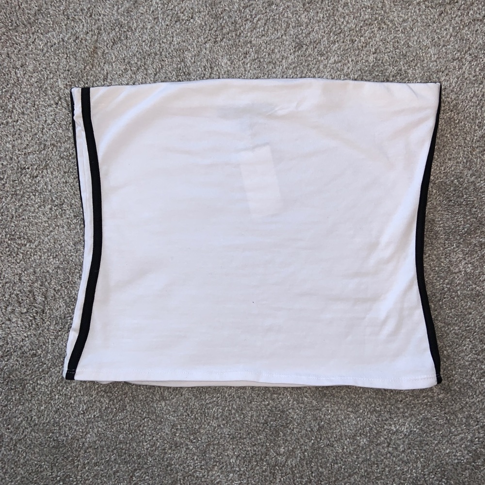 White strapless top